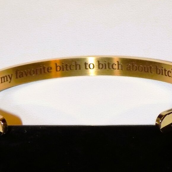 New Mint&Lily Gold Cuff Bracelet: You're My Favorite *B* to *B* about *B*es With - Picture 3 of 8